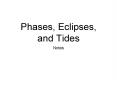 Phases, Eclipses, and Tides PowerPoint PPT Presentation