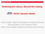 Mobilizing the Library: Beyond the Catalog