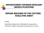 REPAIR WELDING OF THE CUTTING TOOLS FOR SHEET