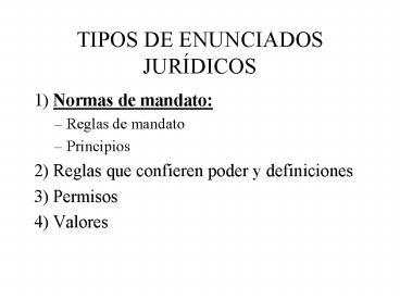TIPOS DE ENUNCIADOS JUR