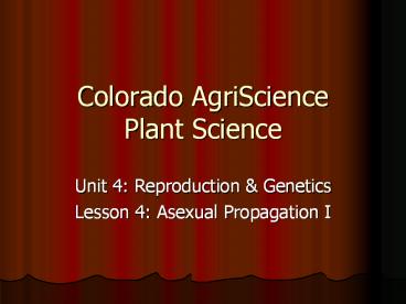 Colorado AgriScience Plant Science