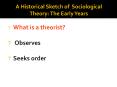 A Historical Sketch of Sociological Theory: The Early Years PowerPoint PPT Presentation