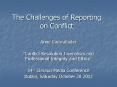 The Challenges of Reporting on Conflict PowerPoint PPT Presentation