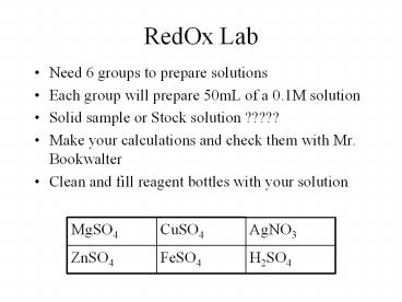 RedOx Lab