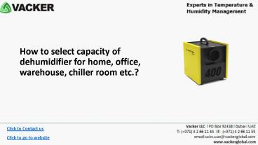 How to calculate required capacity of a dehumidifier