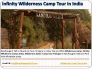 Infinity Wilderness Camp Tour in India