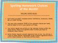 Spelling Homework Choices of the Month! PowerPoint PPT Presentation