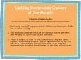 Spelling Homework Choices of the Month! PowerPoint PPT Presentation