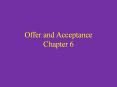 Offer and Acceptance Chapter 6 PowerPoint PPT Presentation