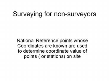 Surveying for non-surveyors