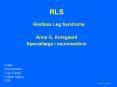 RLS Restless Leg Syndrome PowerPoint PPT Presentation