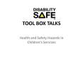 TOOL BOX TALKS PowerPoint PPT Presentation