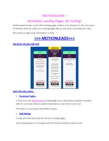 MotionLeads Review - MotionLeads DEMO & BONUS