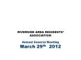 RIVERSIDE AREA RESIDENTS PowerPoint PPT Presentation