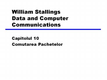 William Stallings Data and Computer Communications