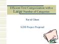 Efficient Text Categorization with a Large Number of Categories PowerPoint PPT Presentation