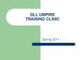 DLL UMPIRE TRAINING CLINIC PowerPoint PPT Presentation