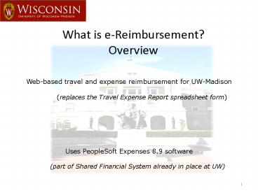 What is e-Reimbursement? Overview