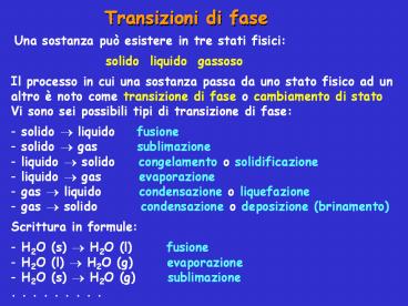 Transizioni di fase