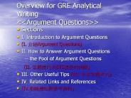 Overview for GRE Analytical Writing <<Argument Questions>>