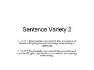 Sentence Variety 2