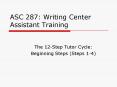 ASC 287: Writing Center Assistant Training PowerPoint PPT Presentation