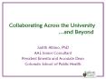 Collaborating Across the University           PowerPoint PPT Presentation