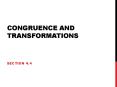 Congruence and Transformations PowerPoint PPT Presentation