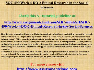 SOC 490 Week 5 Capstone Project