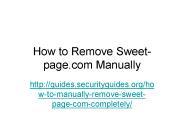 How to Manually Remove Sweet-page.com Completely