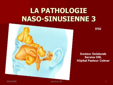 LA PATHOLOGIE NASO-SINUSIENNE 3