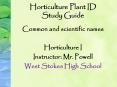 Horticulture Plant ID Study Guide PowerPoint PPT Presentation