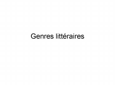 Genres litt