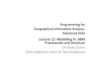 Programming for Geographical Information Analysis: Advanced Skills