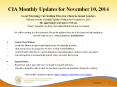 CIA Monthly Updates for November 10, 2014 PowerPoint PPT Presentation