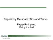 Repository Metadata: Tips and Tricks