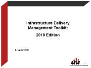 Infrastructure Delivery Management Toolkit: