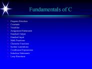 Fundamentals of C