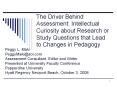 The Driver Behind Assessment: Intellectual Curiosity about Research or Study Questions that Lead to Changes in Pedagogy PowerPoint PPT Presentation