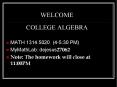 WELCOME COLLEGE ALGEBRA PowerPoint PPT Presentation