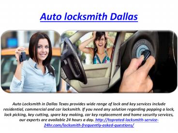 Auto locksmith Dallas