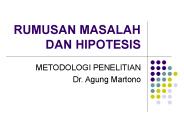 RUMUSAN MASALAH DAN HIPOTESIS