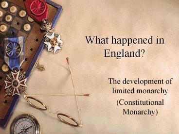 What happened in England?
