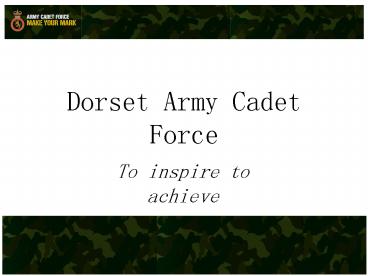 Dorset Army Cadet Force