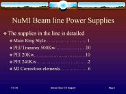 NuMI Beam line Power Supplies