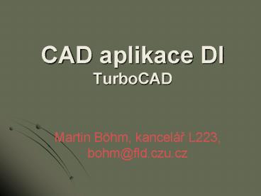 CAD aplikace DI TurboCAD