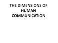 THE DIMENSIONS OF HUMAN COMMUNICATION PowerPoint PPT Presentation