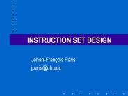INSTRUCTION SET DESIGN