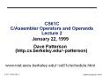 CS61C C/Assembler Operators and Operands Lecture 2 PowerPoint PPT Presentation