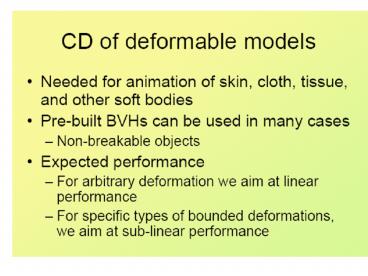 Deformable Collision Detection